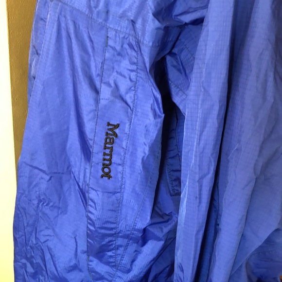 MARMONT size Medium Blue windbreaker ZipFront Waterproof Hoodie Packable Jacket - Picture 12 of 14